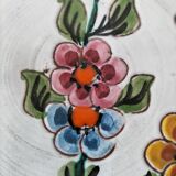 Assiette grès émaillé motif floral