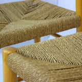 Vintage Czech straw chairs, 1960s, set of 4