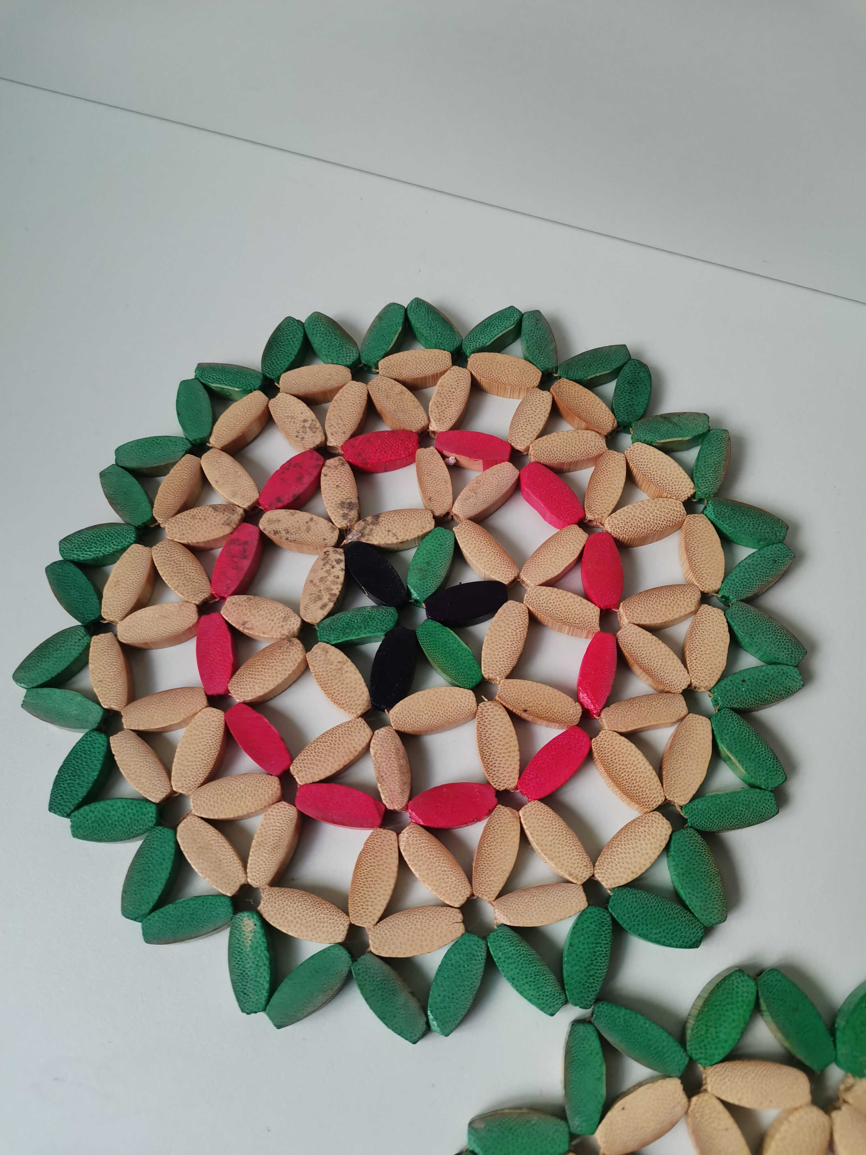 Set of 2 vintage bamboo beads