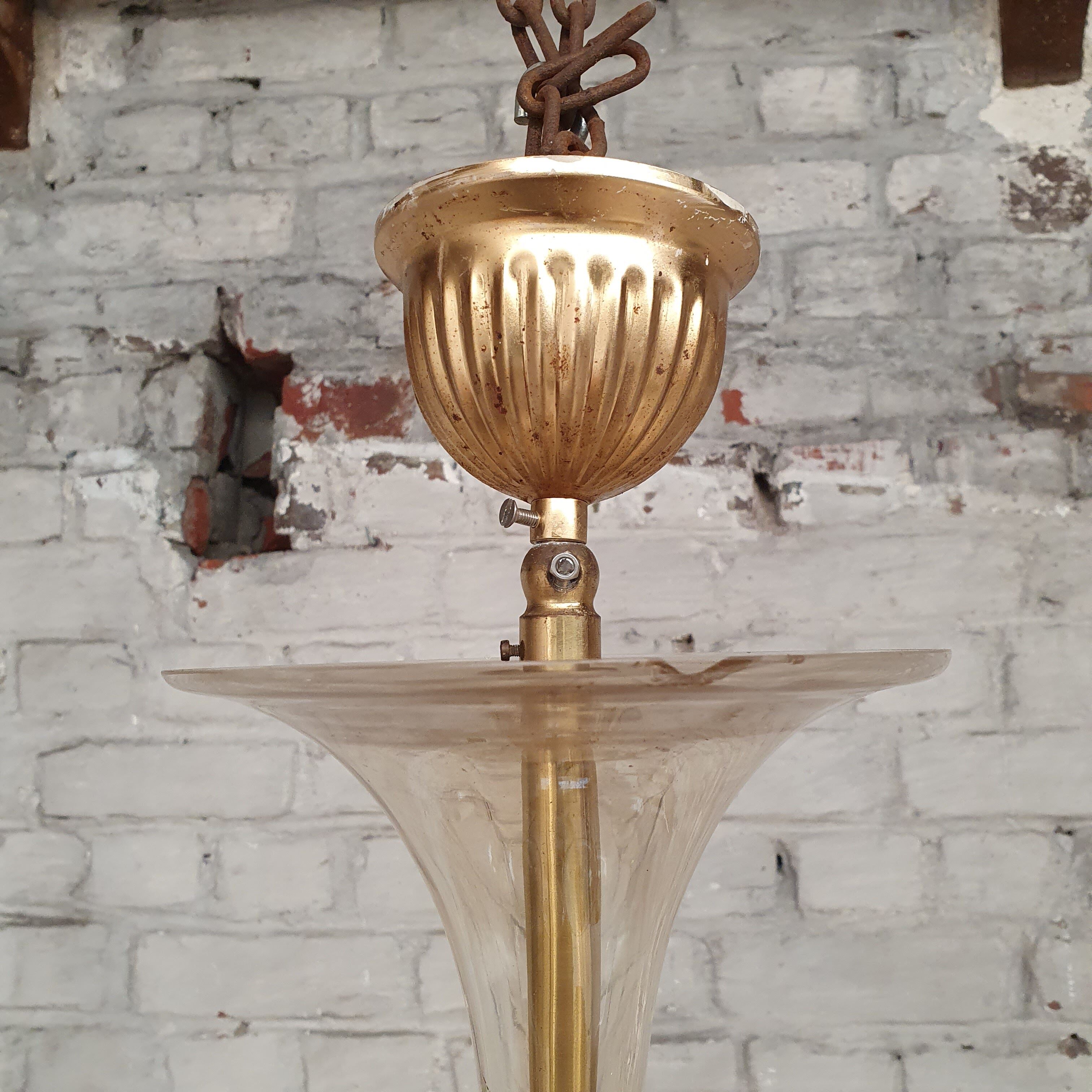 Italian glass chandelier with 10 lights