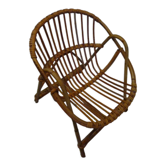 Rattan children's chair, vintage 70s
