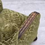 1950s, Danish relax chair, furniture velour, oak wood.