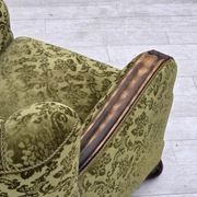 1950s, Danish relax chair, furniture velour, oak wood.
