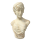 Sculpted marble group of a young woman's bust, 20th century.