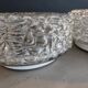 Pair of ceiling lights or moulded glass wall lights.