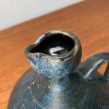 Vintage German brutalist studio pottery vase carafe by Gerhard Liebenthron, 1980.