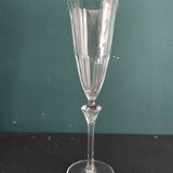 Coffret de 6 coupes à champagne françaises, Cristal d'Arques, modèle Diamantis