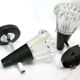 Pair of torch wall light or black and Chrome 60-70s cones