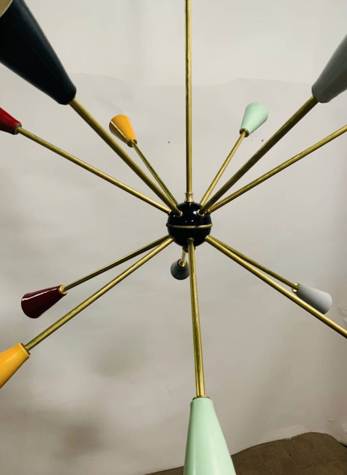 Lustre à 12 branches Sputnik Stilnovo des années 1950