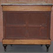 Louis Buffet in Walnut 19th Century with Drawers, Marble and Bronze Ornaments
