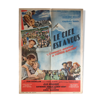 Cinema poster "Heaven is yours" Jean Grémillon 60x80cm 1944