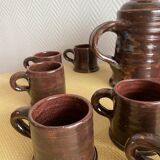 Set of 6 cups and their brutalist style teapot