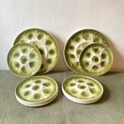 Oyster service Moulin des Loups – 8 plates and 2 dishes, 1970s