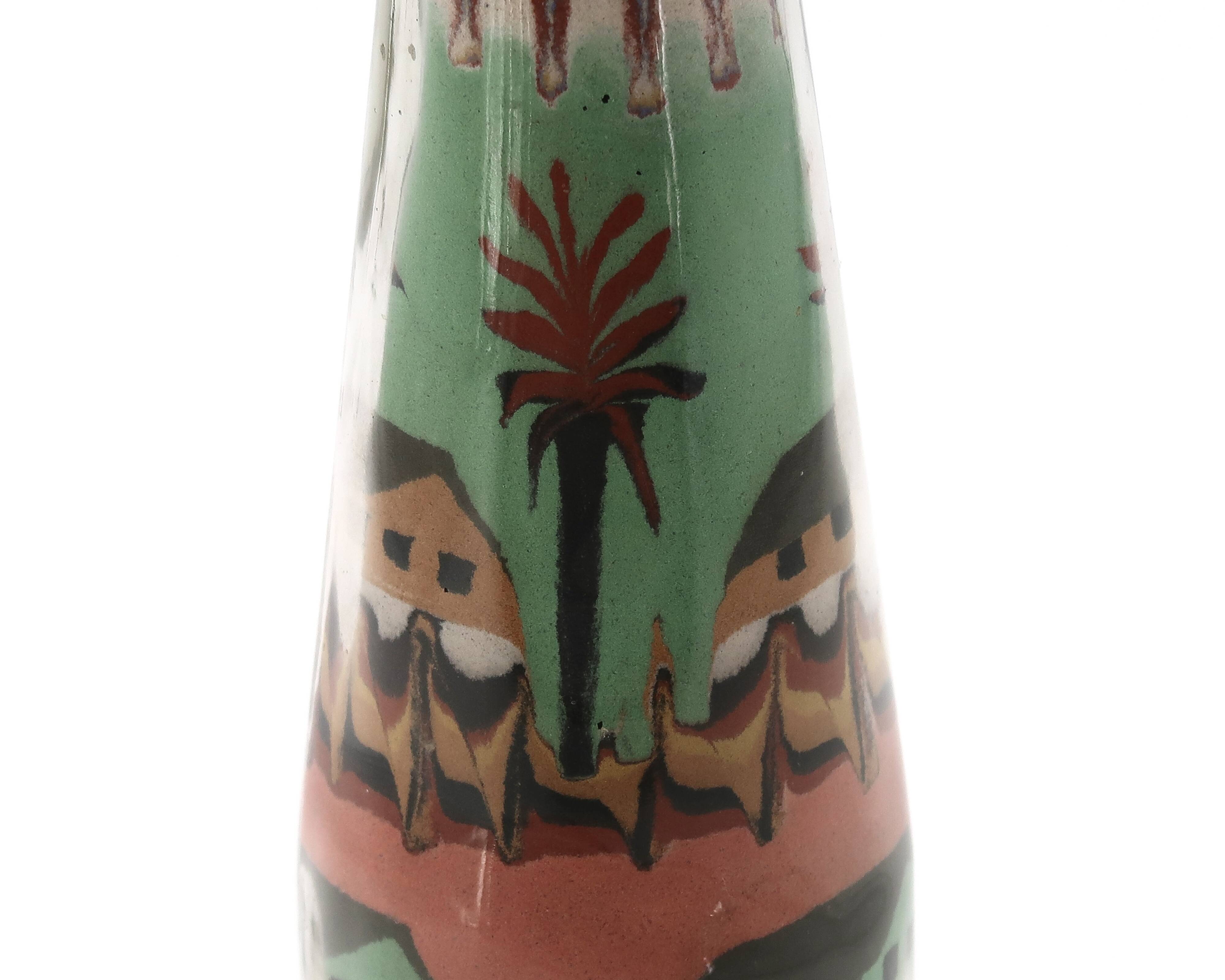 Glass bottle with coloured sand, South America 1970s