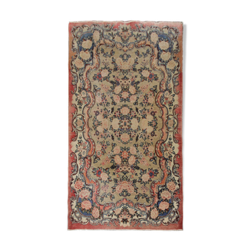 Hand-knotted vintage persian mohajeran area rug 125x215cm