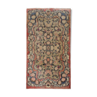 Hand-knotted vintage persian mohajeran area rug 125x215cm