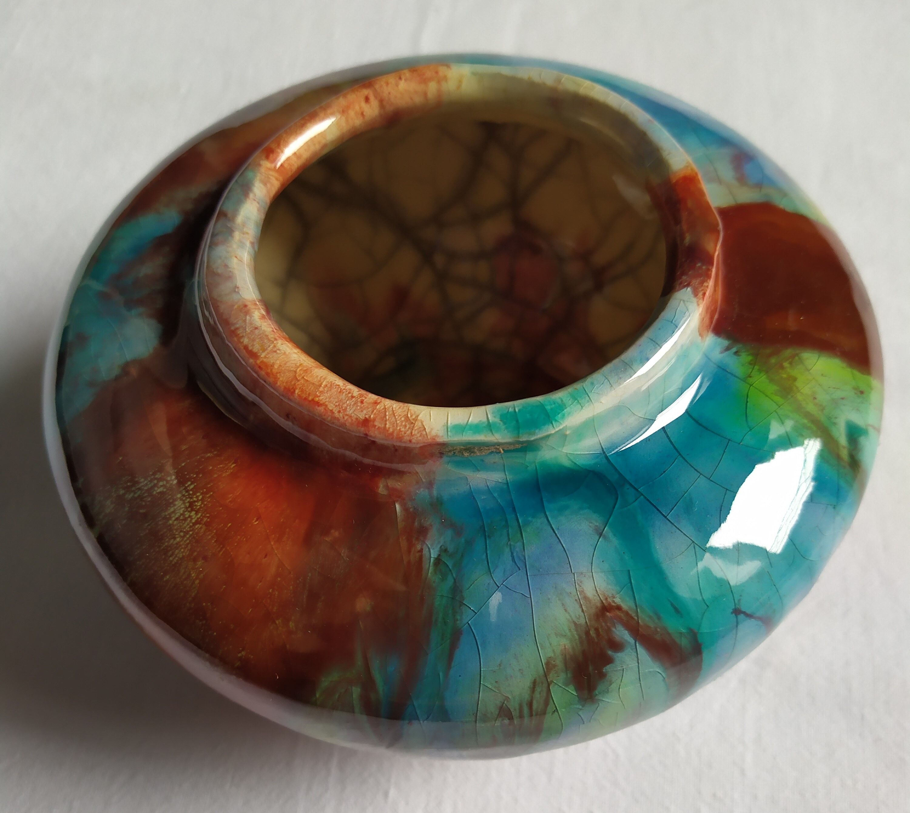 Vase boule craquelé