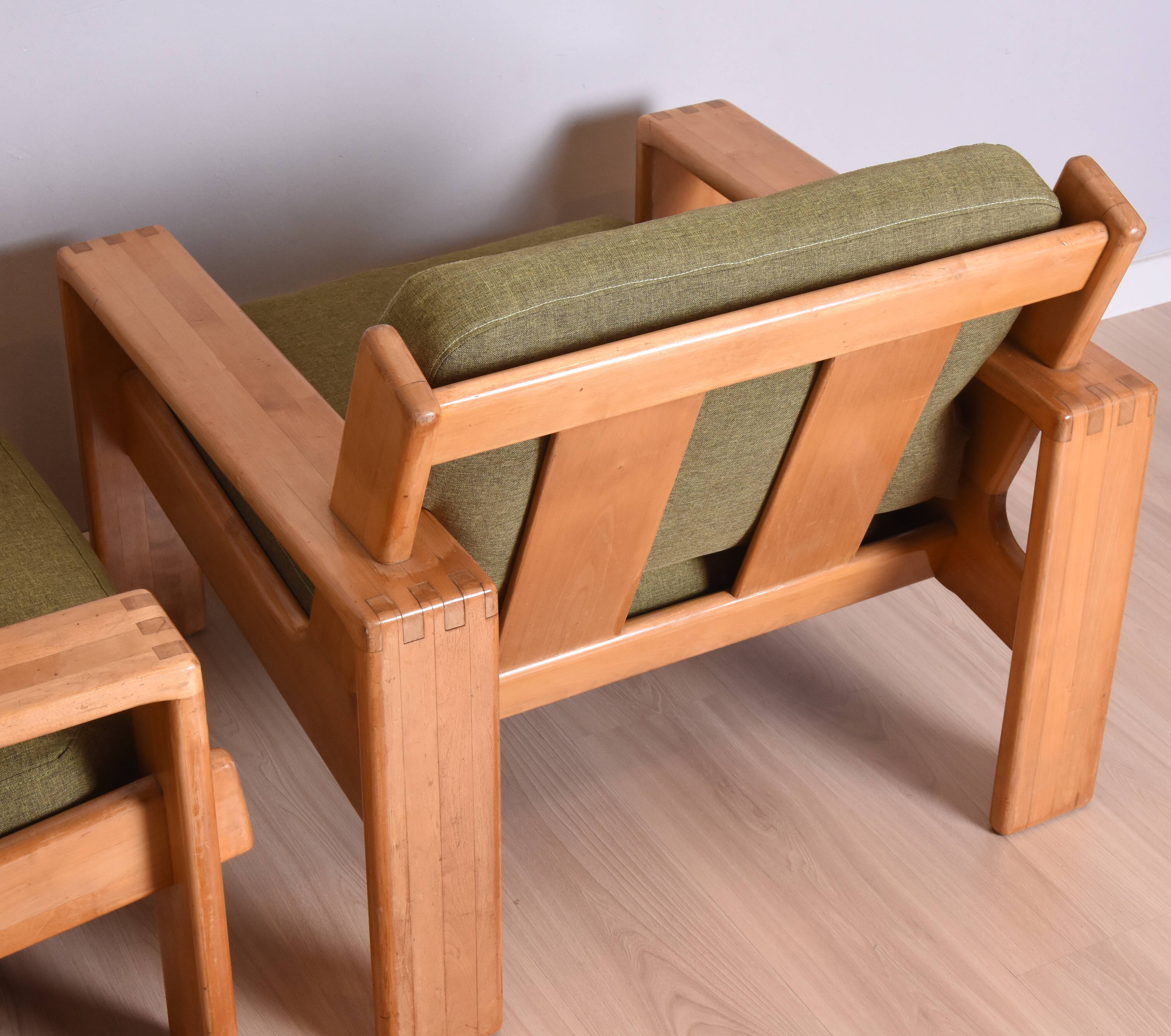 Pair of Bonanza Armchairs by E. Pajamies for Asko, Finland, 1960s