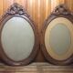 Old carved wooden medallion frame