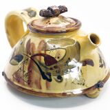 Stoneware teapot with abstract motifs by Marie-Laure Robin in Puisaye