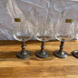 Verres à pied étain
