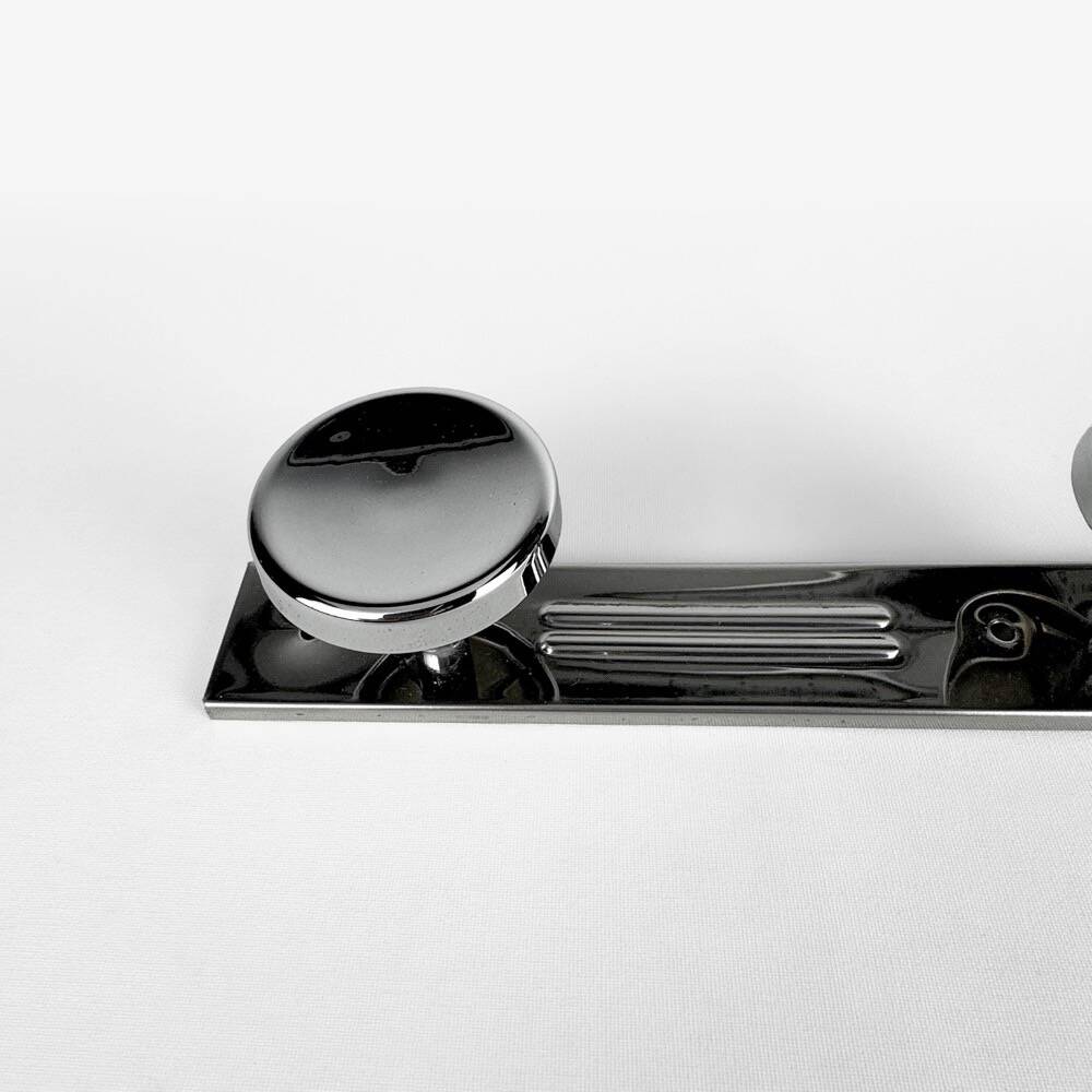 3-headed chrome-plated metal coat hook from the 70s