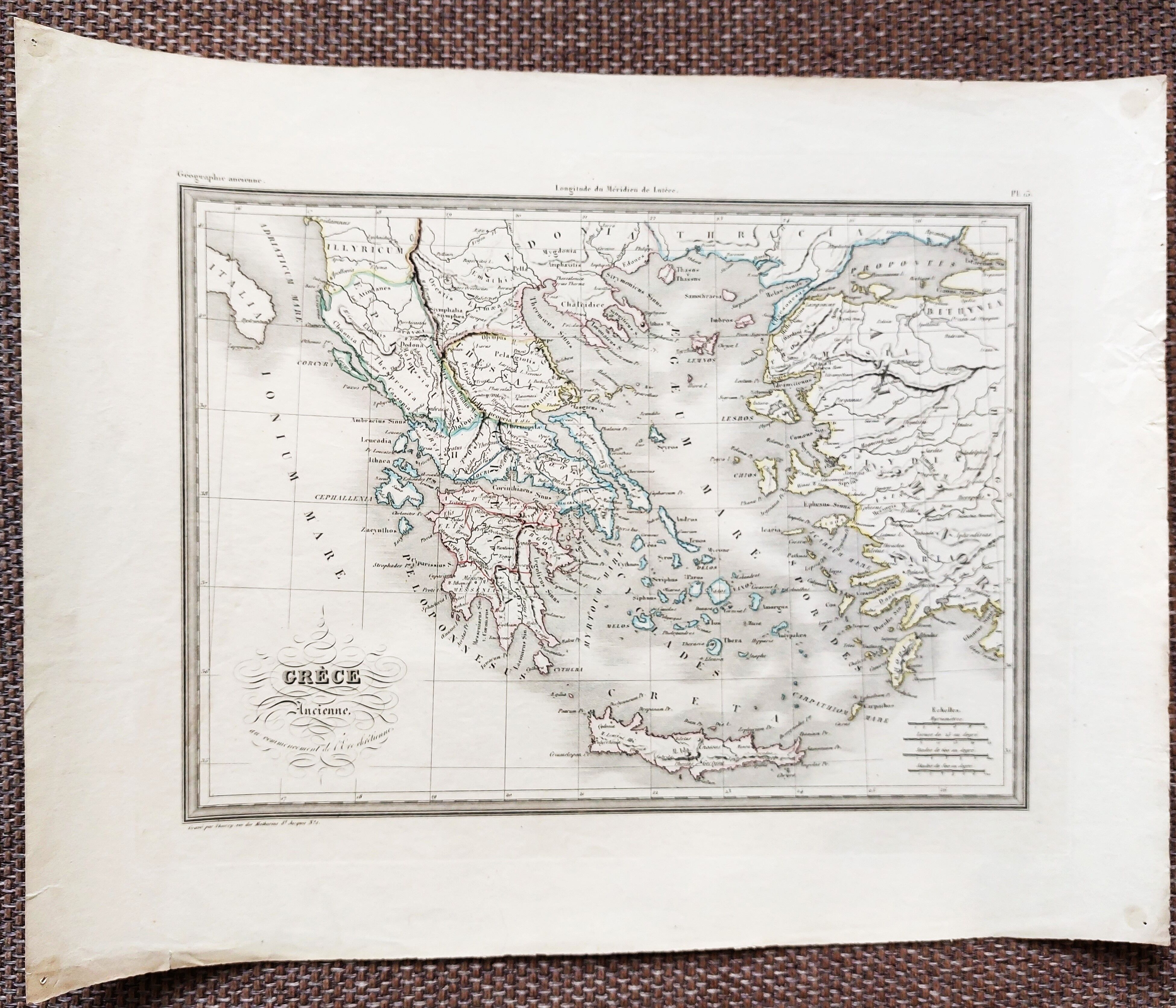Ancient Map of Ancient Greece - 1836