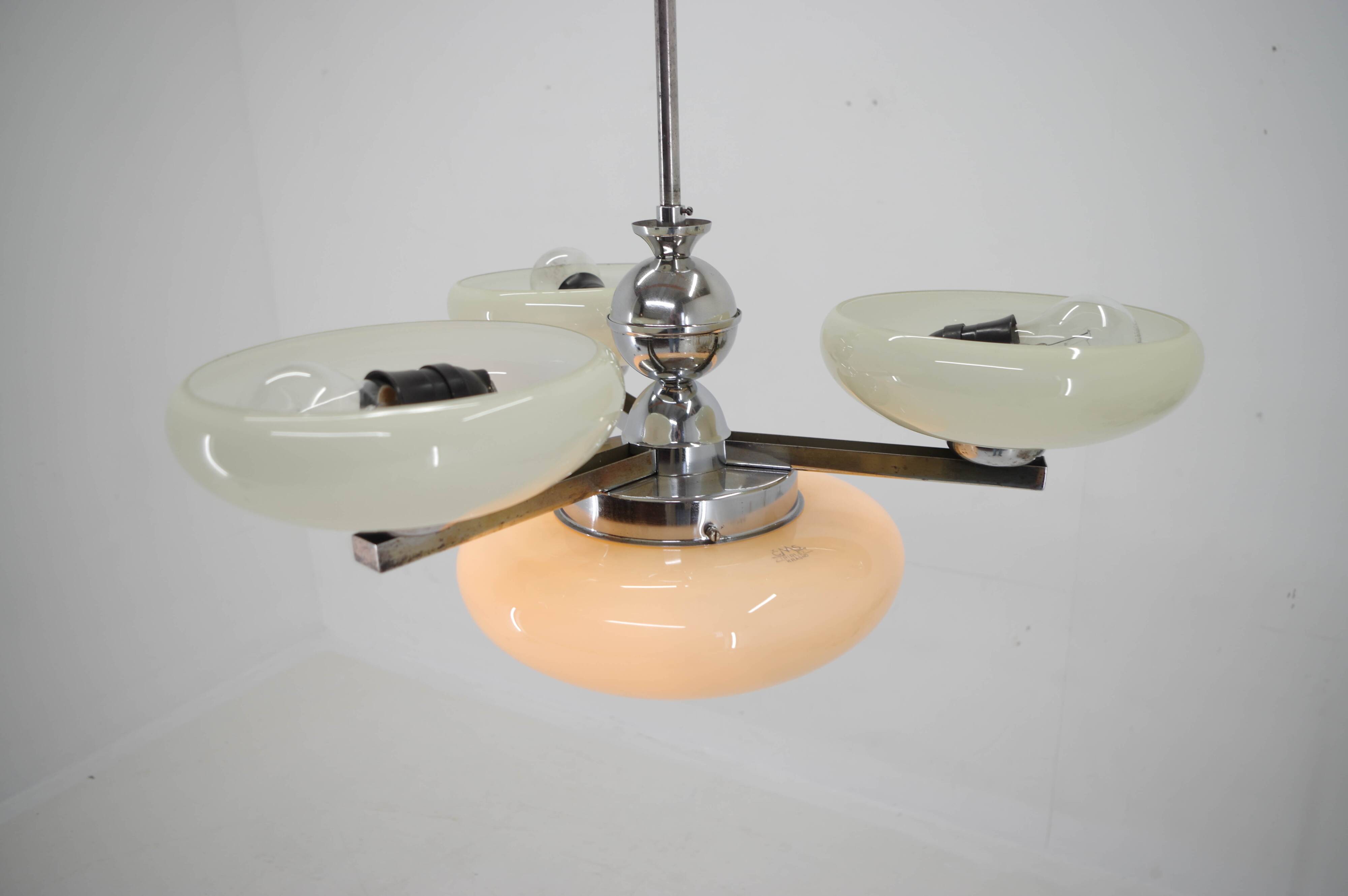 Art Deco Chandlier, Czechoslovakia, 1940s