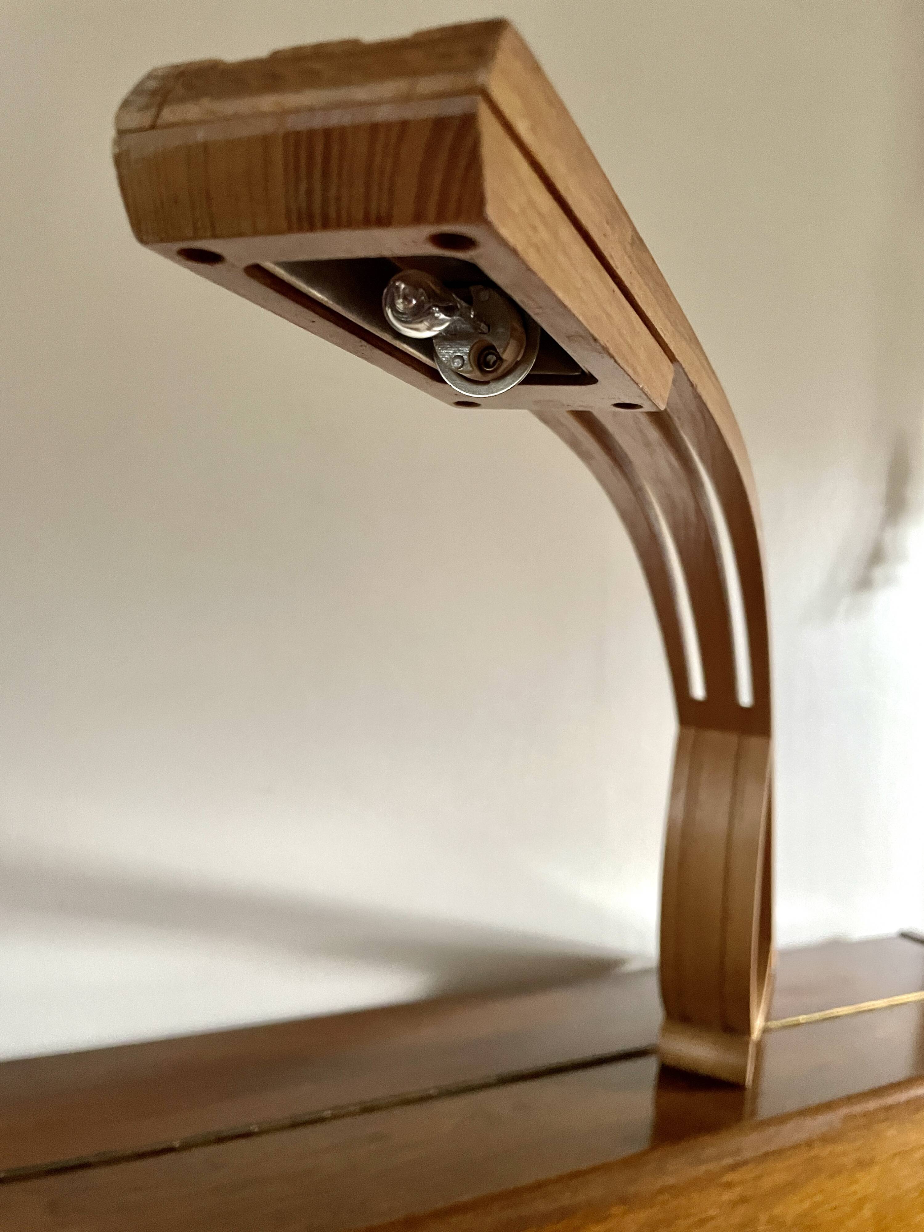 Lampe minimaliste en bois 1980