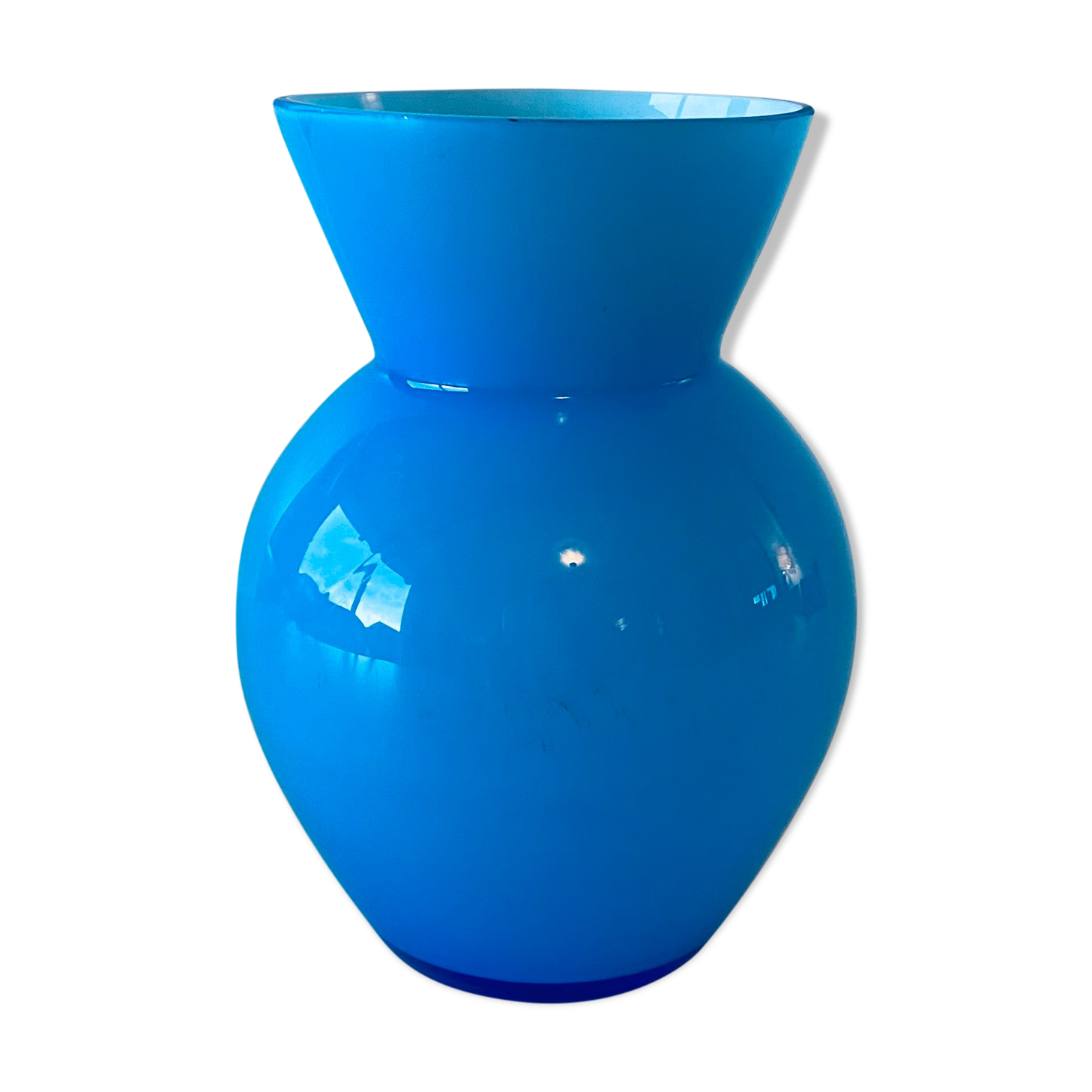 Blue glass vase