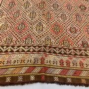 Large Vintage Turkish Kilim Rug 331x165 cm Wool Jajim Kelim