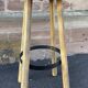 Wooden bar stool natural raw vintage 1970