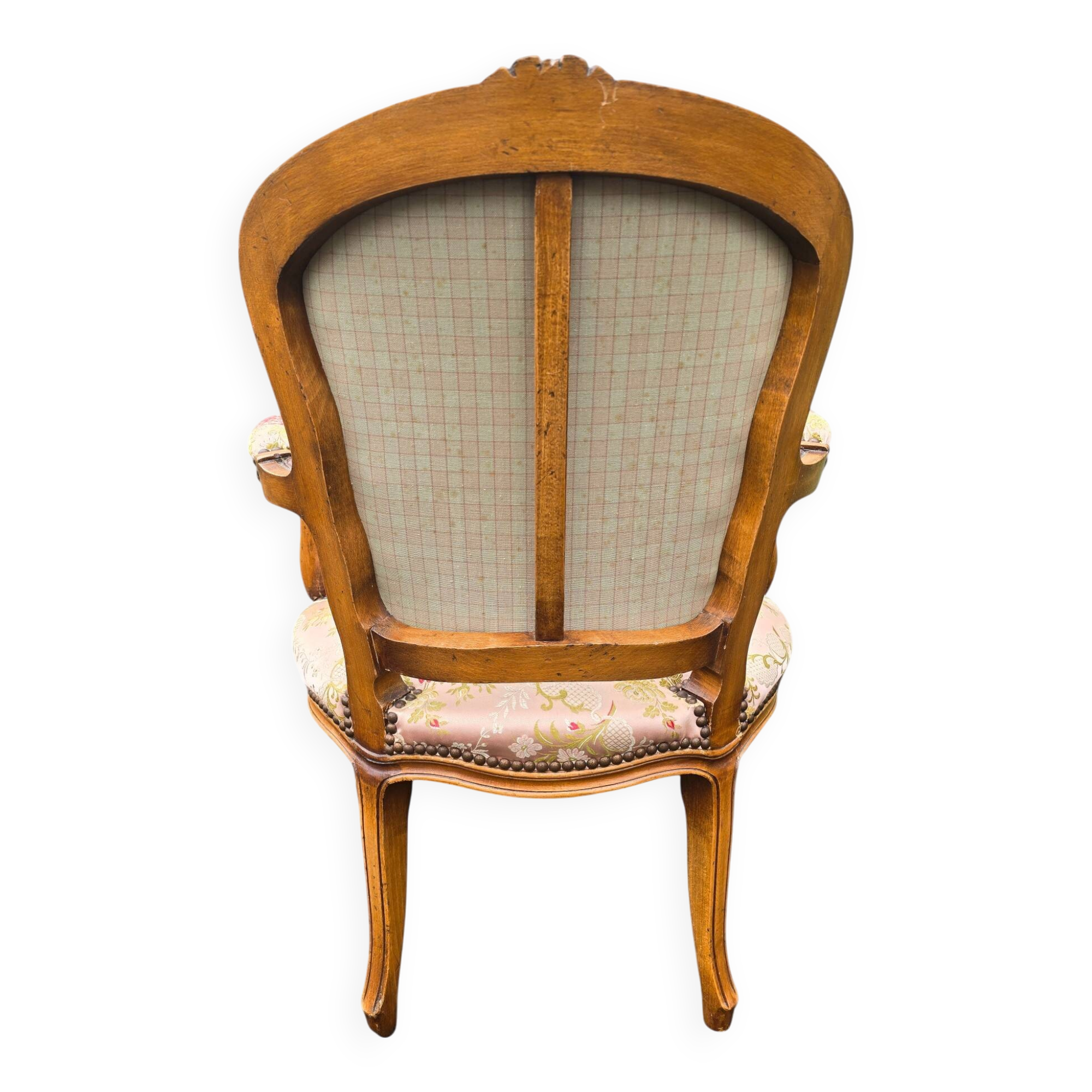 Pair of Louis XV cabriolet armchairs in floral fabric