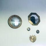 Ancient convex mirror, witch mirror 36cm