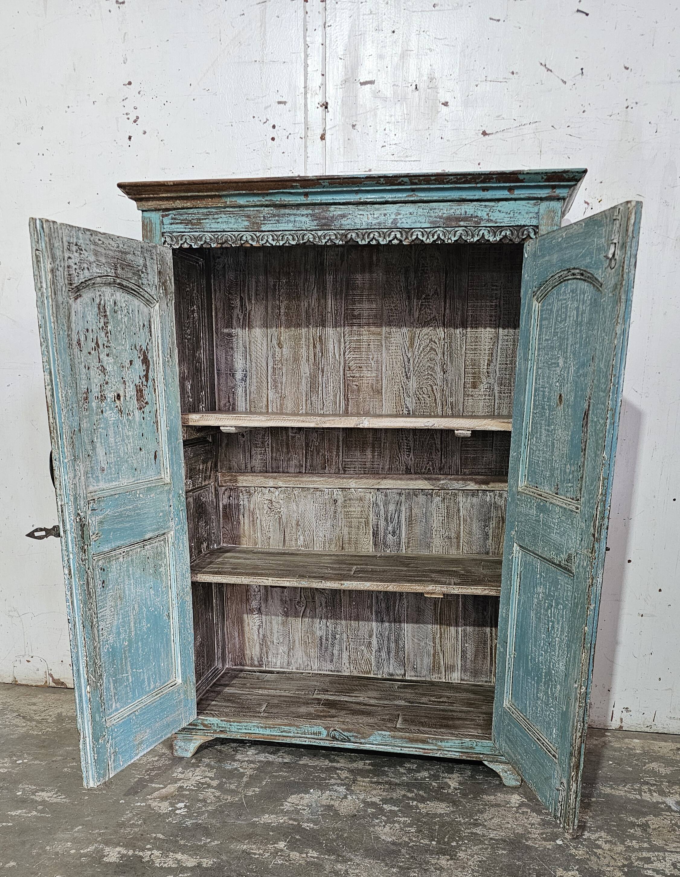 Antique Shekhawati cabinet in Burmese teak