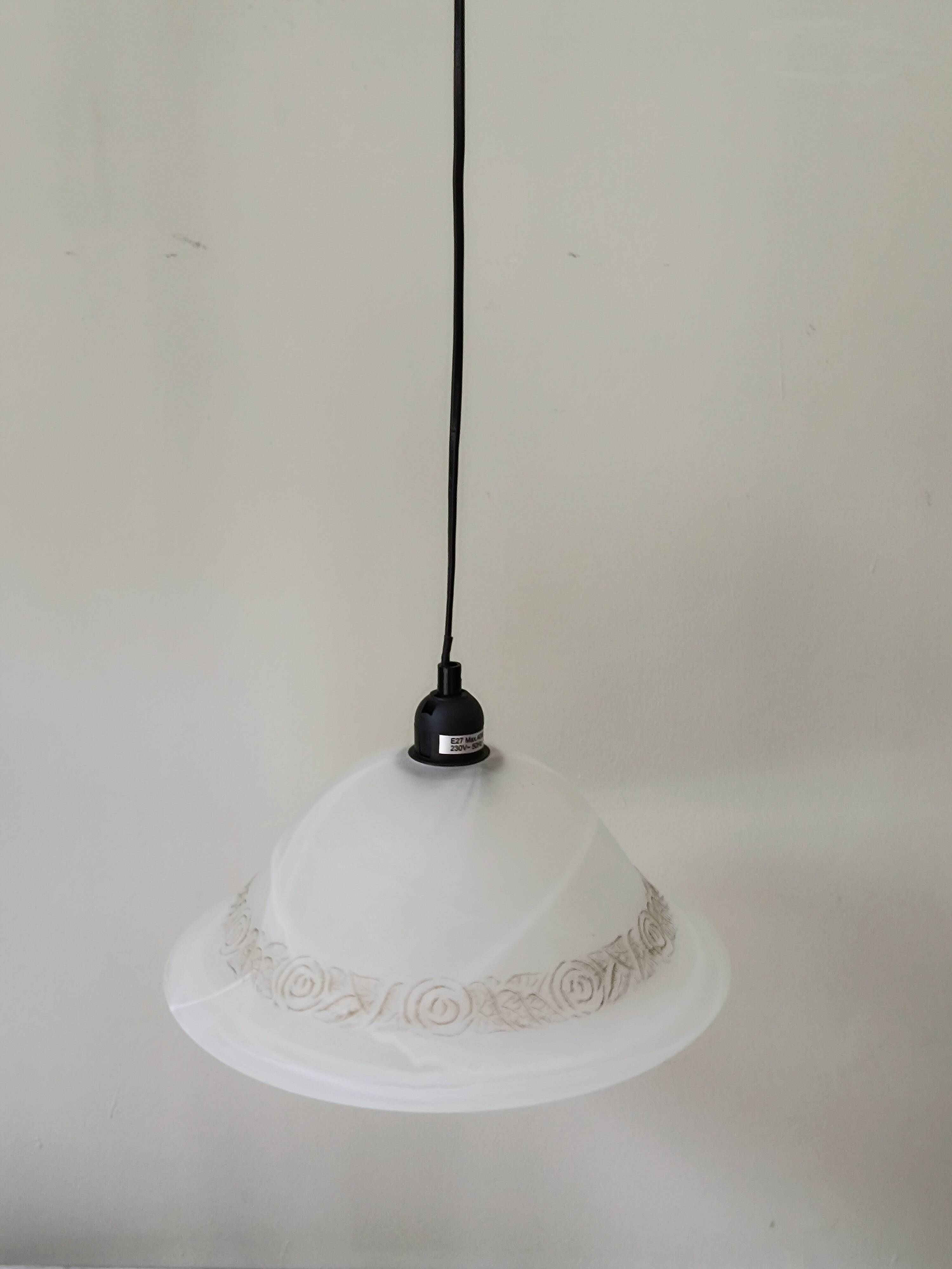 Pair of glass paste chandeliers