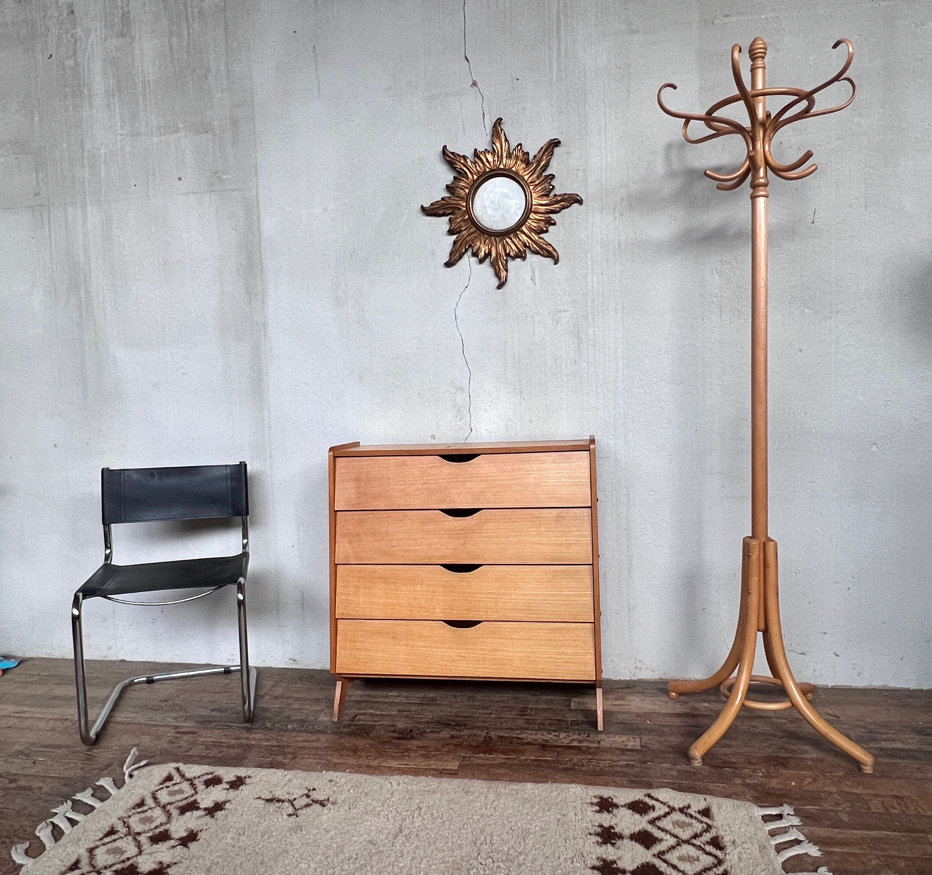 Modernist shoe cabinet 1960 in vintage ash