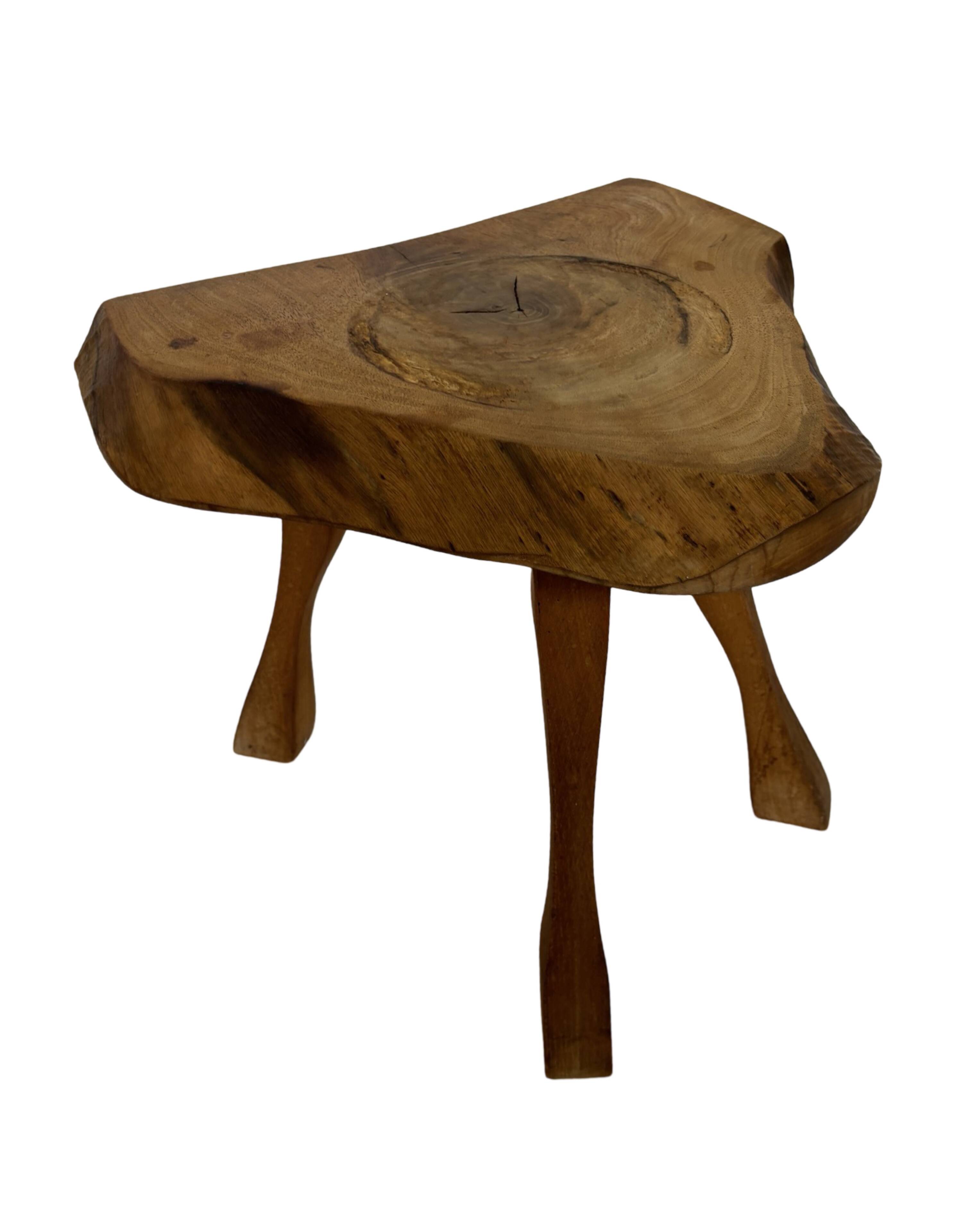 Vintage wooden side table  natural design small table