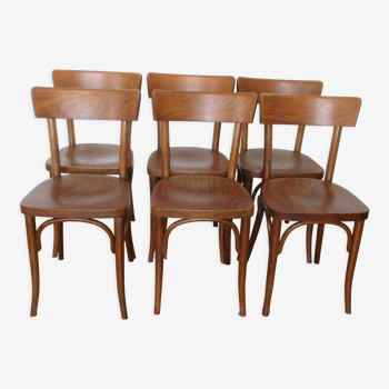 6 chaises bistrot Thonet bois courbé