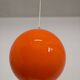 Suspension boule XL en opaline orange des années 60/70