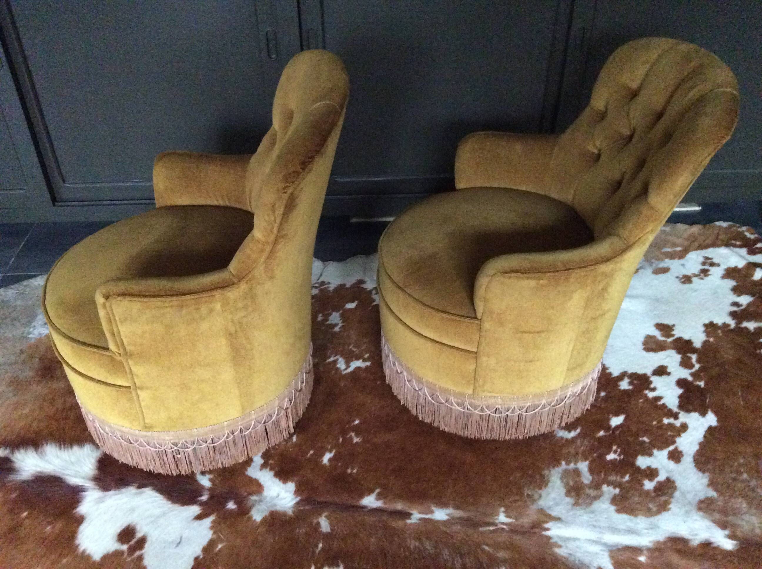 Pair of toad armchairs