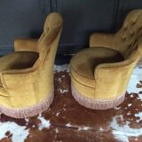 Pair of toad armchairs