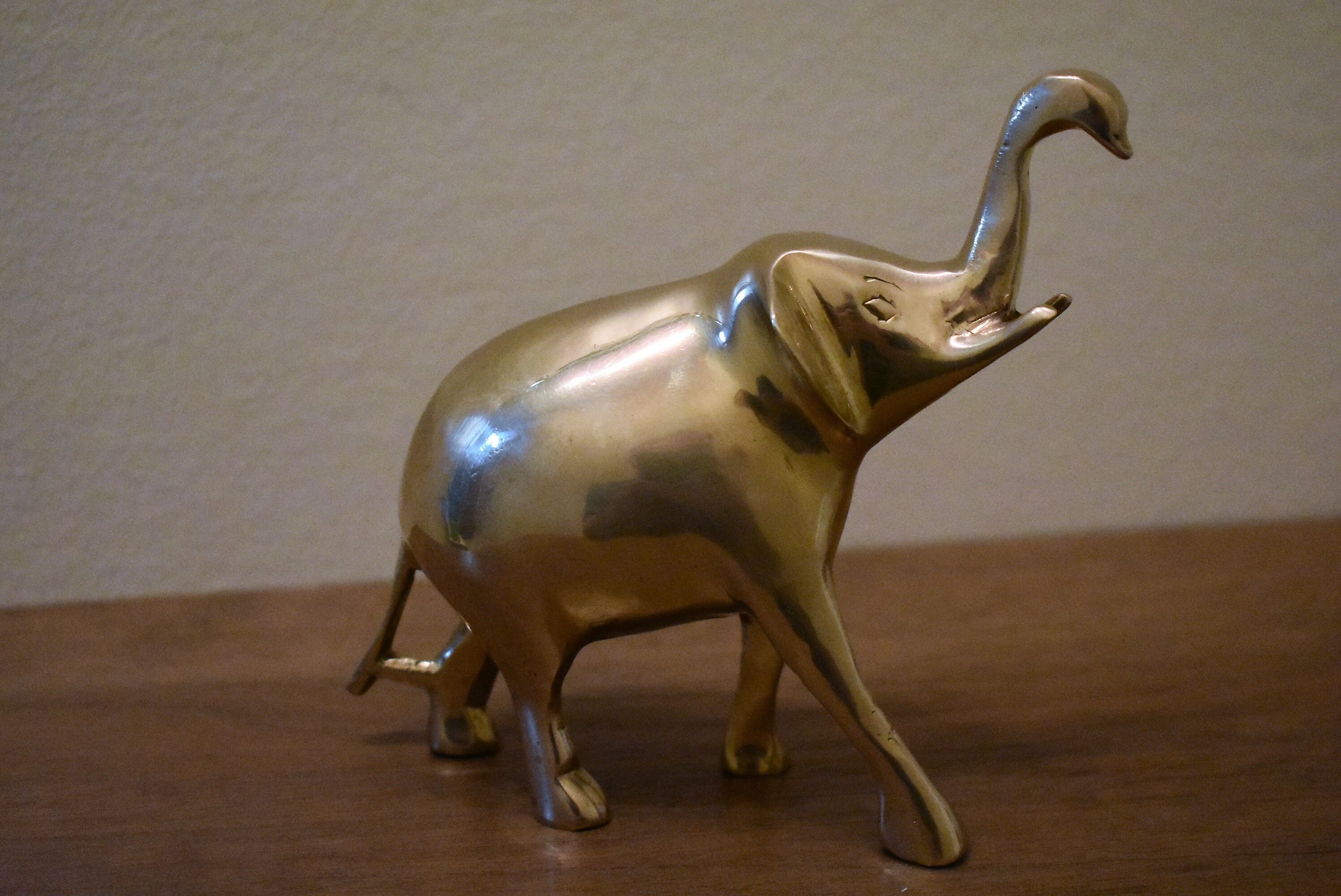 Gilded brass elephant