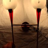 Pair of double wall lights Arlus Paris 1960