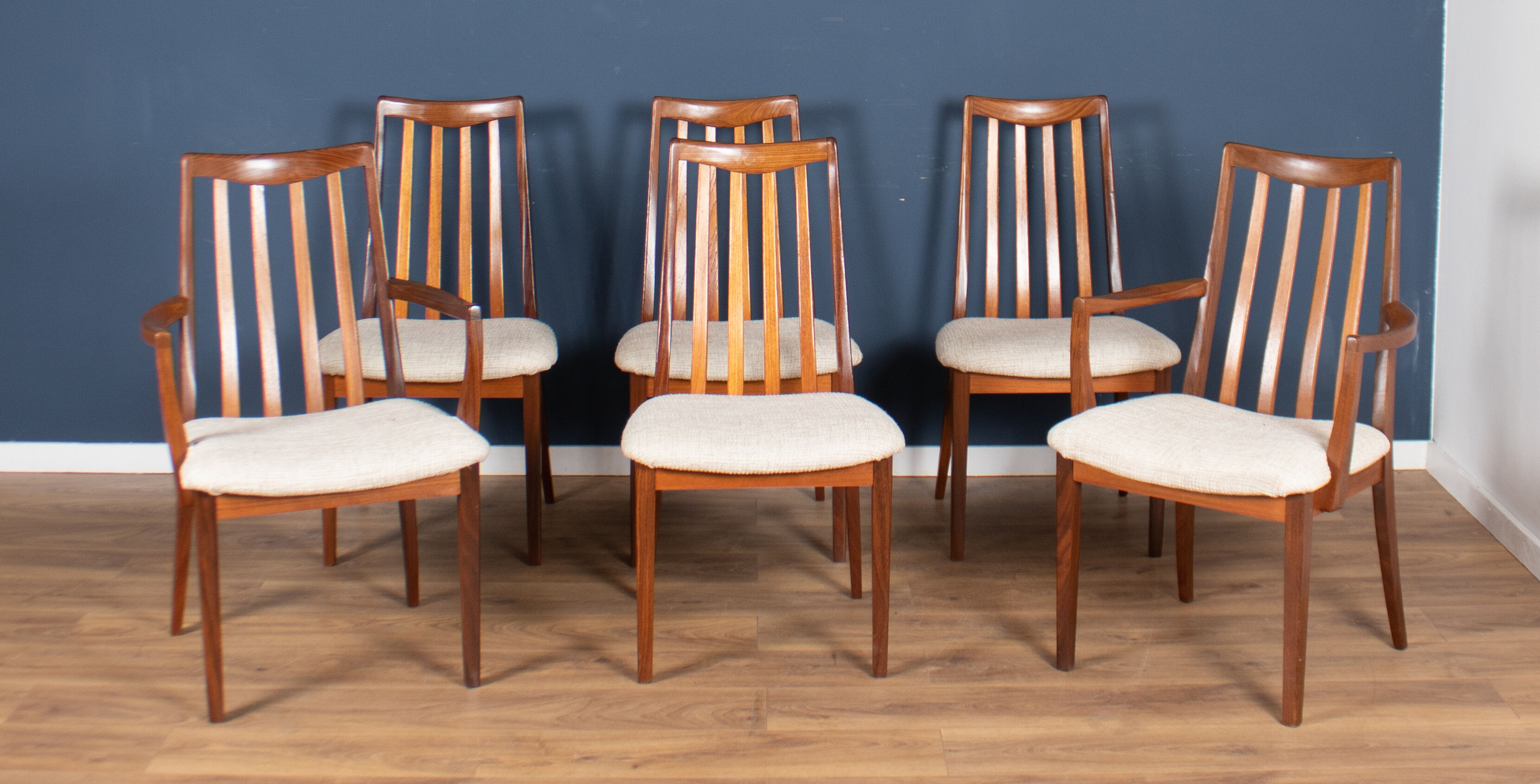 Retro teak 1960s mid century dining table & 6 chairs by G plan Victor Wilkins