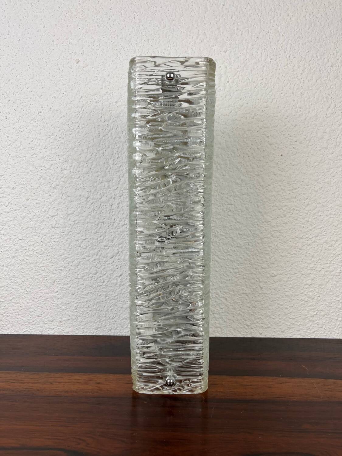 1960s frosted molded glass wall sconce