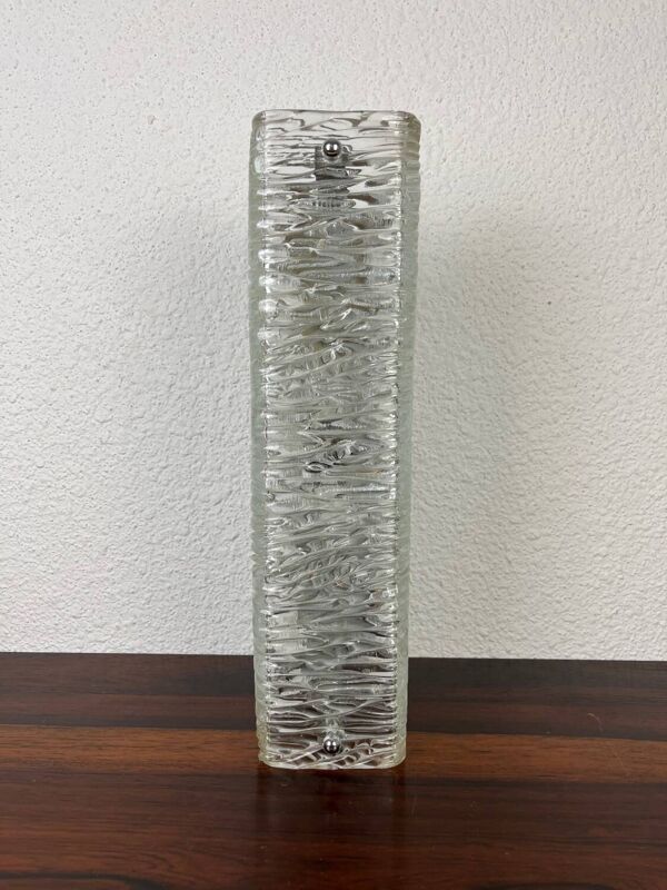 Applique verre moulé glacé années 60