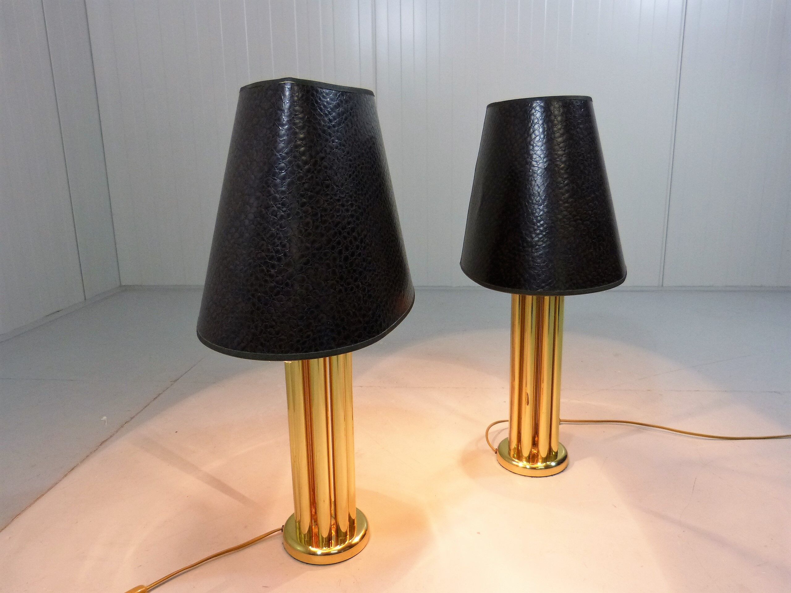 Brass table lamps, set of 2, 1960’s