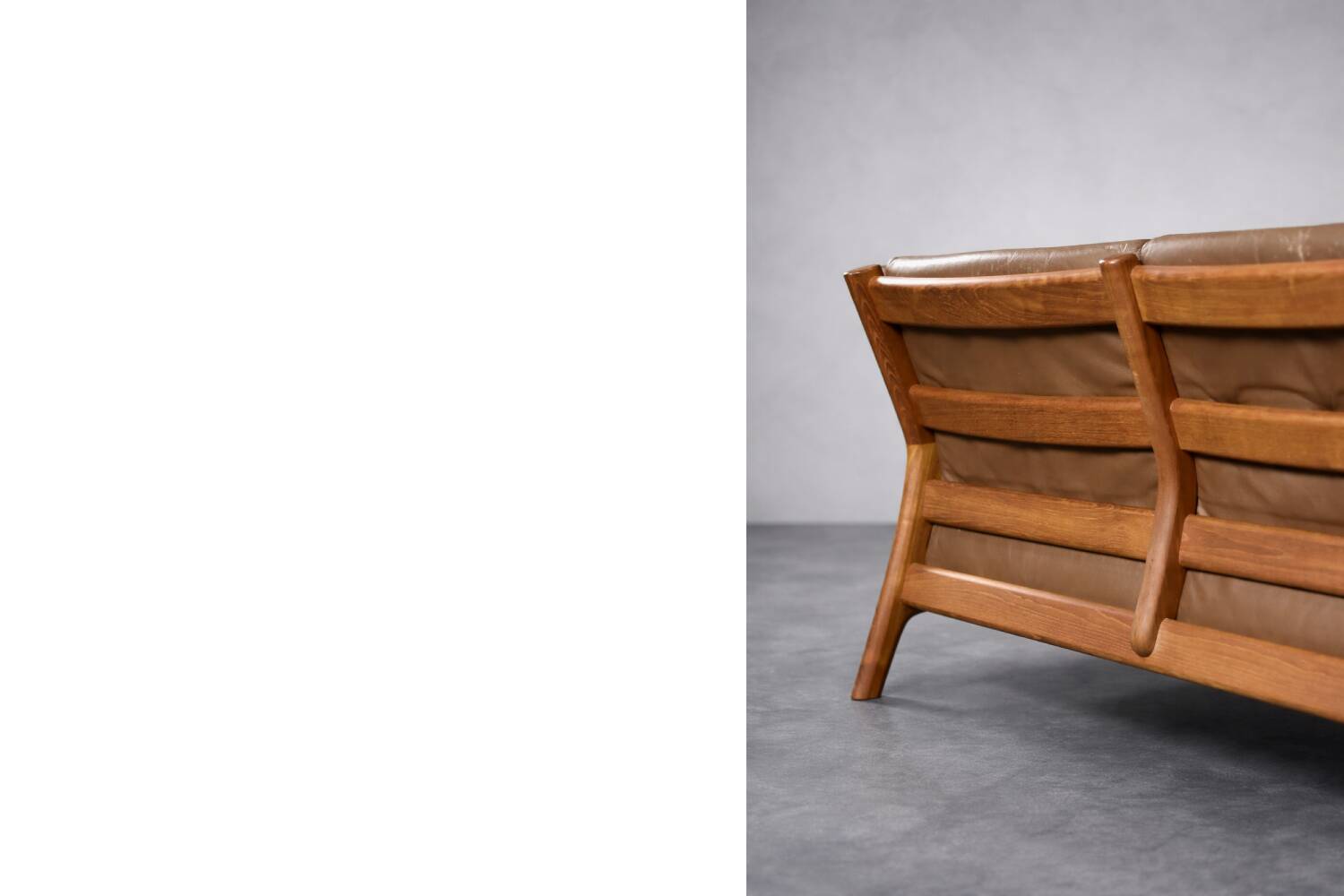 Vintage Mid-Century Danish Modern 3-Seater Brown Leather Sofa by Georg Thams