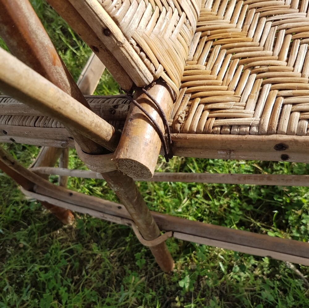 Old rattan deckchair
